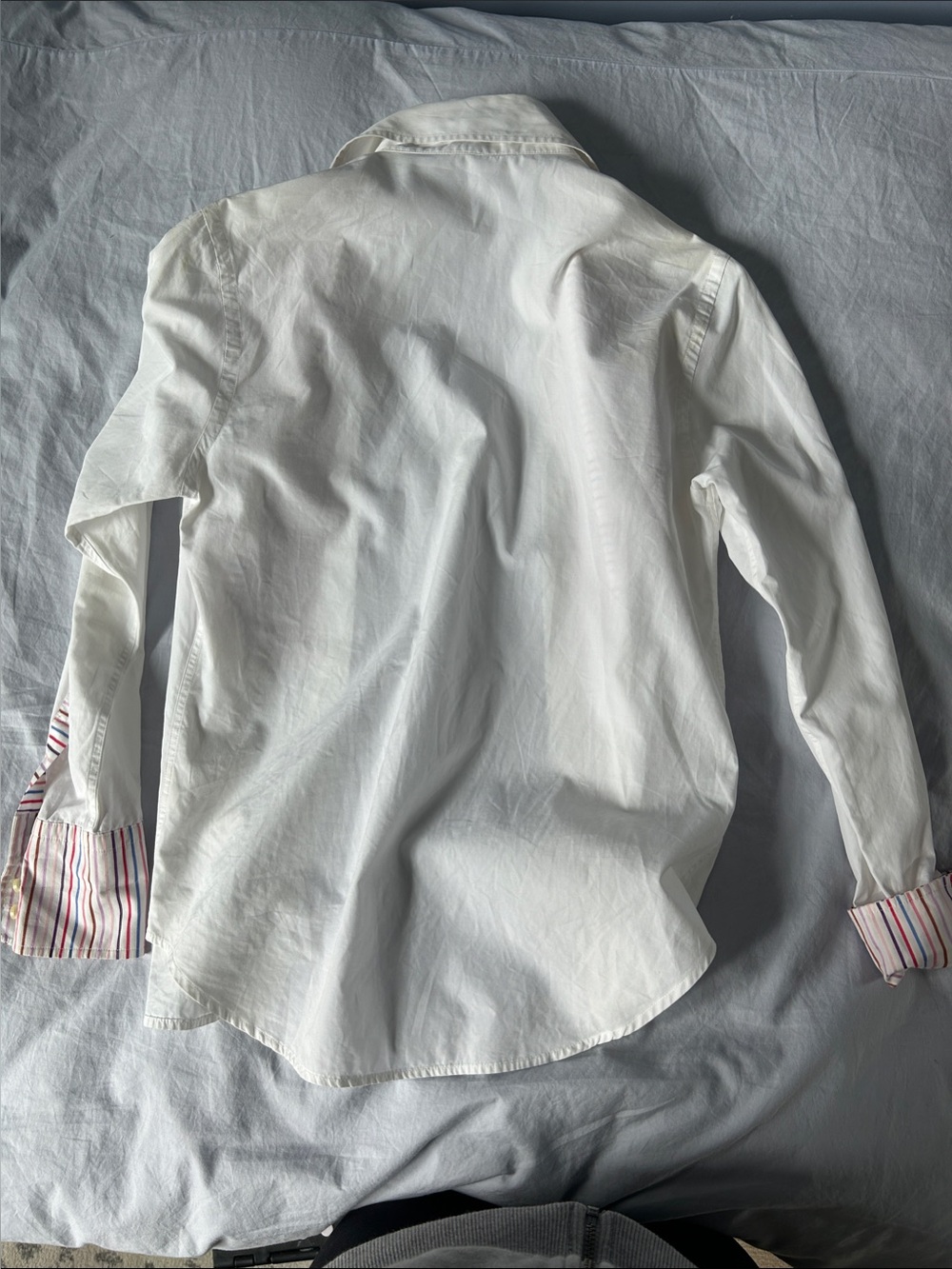 Etro White Dress Shirt with Multicolor Stripe Bib and Cuffs - Picture 3 of 3